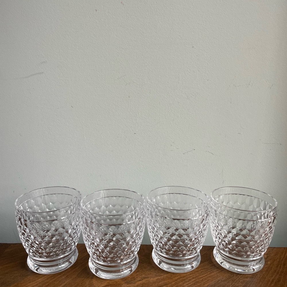 Villeroy and Boch Crystal Cut Glasses Drinkware Set with Intricate Design